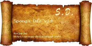 Sponga Dávid névjegykártya