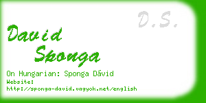 david sponga business card